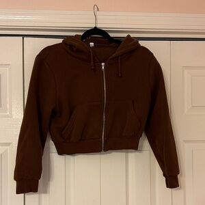 Brown Cropped Hoodie